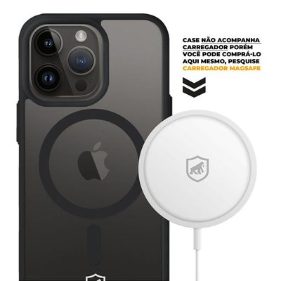 Kit Capa Magsafe Preta e Pelicula Dual Glass Preta para iPhone 14 Pro - Gshield