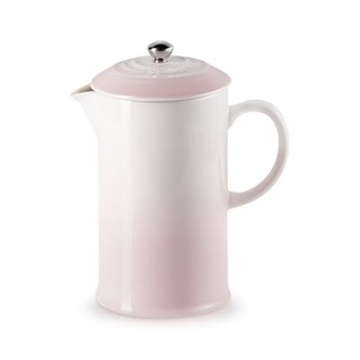KIT LE CREUSET PRENSA FRANCESA  E 2 CANECAS 350ML EM CERÂMICA SHELL PINK
