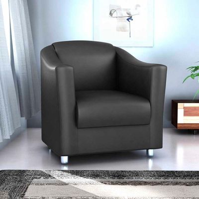 Poltrona Decorativa Confortável Para Descanço Bia Matrix Sintetico Preto