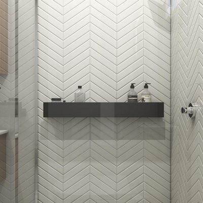 Porta Shampoo Linear 80cm Preto Fosco