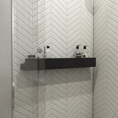 Porta Shampoo Linear 80cm Preto Fosco
