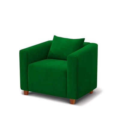 Poltrona Decorativa Helena Suede Verde - Inova Decorações