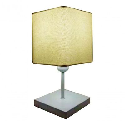 Abajur Luminária Mesa Quarto Sala Moderno Vivare Md-2008br Cúpula Em Tecido - Bivolt Branco-algodão-crú 127/220v