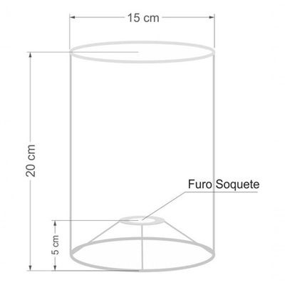 Cúpula Abajur E Luminária Cilíndrica Vivare Cp-7003 ø15x20cm - Bocal Nacional Preto