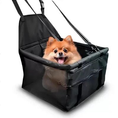Cadeirinha Pet Assento Cachorro Transporte Gato Carro Viagem Passeio Dobravel Bolso Preta