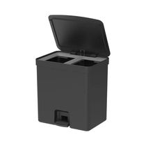 Lixeira Com Pedal Trium 30 L Com Duplo Compartimento Preto
