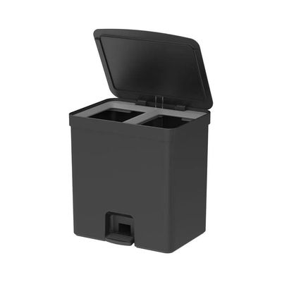 Lixeira Com Pedal Trium 30 L Com Duplo Compartimento Preto
