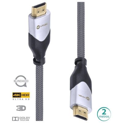 Cabo Hdmi 2.0 4k Ultra Hd 3d Conexao Ethernet Blindado Em Nylon 2 Metros - H20b-2