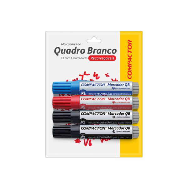 Marcador para Quadro Branco Compactor com 4 Cores Marcador para Quadro Branco Compactor com 4 Cores