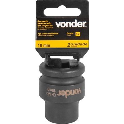 Soquete Sextavado De Impacto Enc 3-4" 18mm Aço Cromo Vonder
