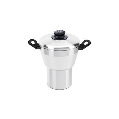 Cuscuzeira Panelux Polida com Tampa de Vidro Preta 16cm