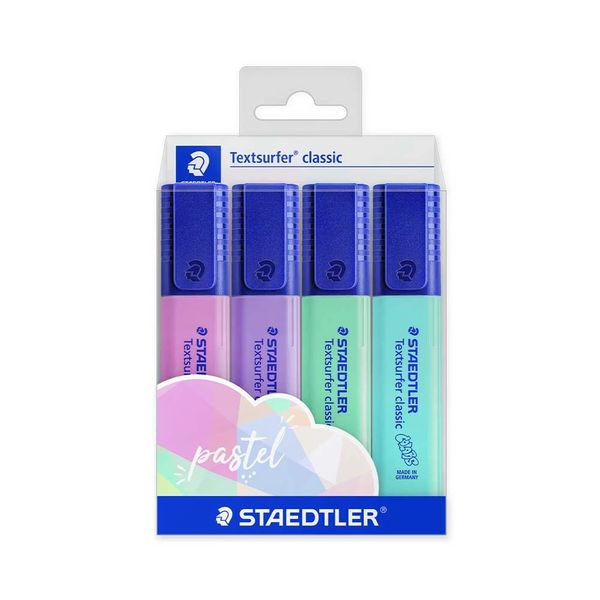 Marcador de Texto Staedtler Textsurfer Tons Pastel com 04 Unidades