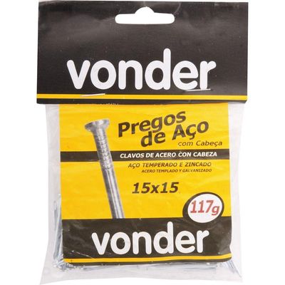 Prego De Aço 10x10 Com Cabeça Zincado 100 Peças Vonder