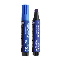 Marcador Permanente Compactor Recarregável Azul com Traço Variante de 4mm e 8mm