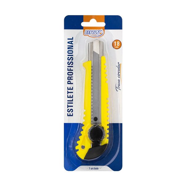 Estilete Profissional Brw com Trava Giratória 18mm Estilete Profissional Brw com Trava Giratória 18mm