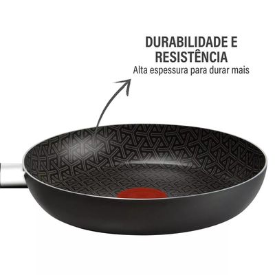 Frigideira Antiaderente Robusta Rochedo Cinza 24cm