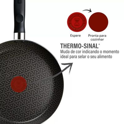 Frigideira Antiaderente Robusta Rochedo Cinza 24cm