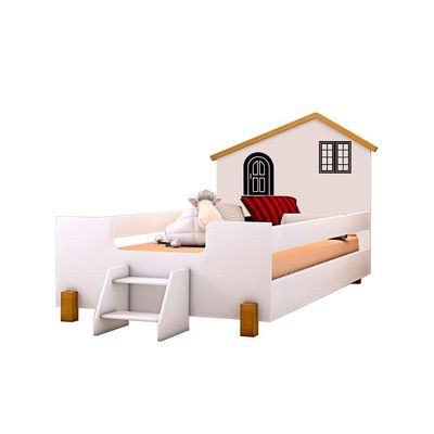 Cama Solteiro Casinha Belíssima Branca E Preta Divaloto
