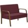 Poltrona Namoradeiras Jade Braço Madeira Suede Bordô.