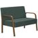 Poltrona Namoradeiras Jade Braço Madeira Suede Verde