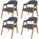 Kit 04 Cadeiras de Jantar e Estar Living Estofada Nadja L02 Suede Cinza - Lyam Decor