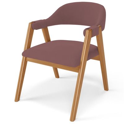 Kit 02 Cadeiras de Jantar e Estar Living Estofada Nadja L02 Suede Rosê - Lyam Decor