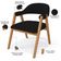Kit 02 Cadeiras de Jantar e Estar Living Estofada Nadja L02 Bouclê Preto - Lyam Decor