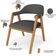 Kit 04 Cadeiras de Jantar e Estar Living Estofada Nadja L02 Linho Cinza Escuro - Lyam Decor