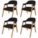 Kit 04 Cadeiras de Jantar e Estar Living Estofada Nadja L02 Suede Preto - Lyam Decor