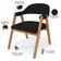 Kit 04 Cadeiras de Jantar e Estar Living Estofada Nadja L02 Suede Preto - Lyam Decor