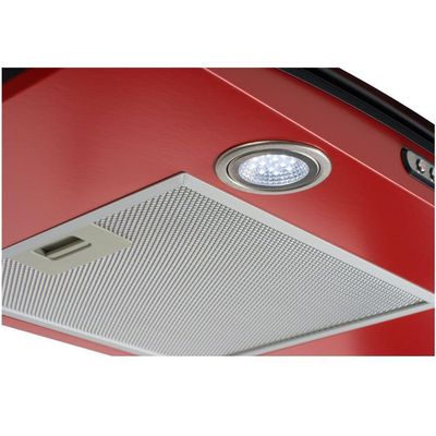 Coifa De Parede 90cm Vidro Curvo Slim Fogatti Vermelho 110V