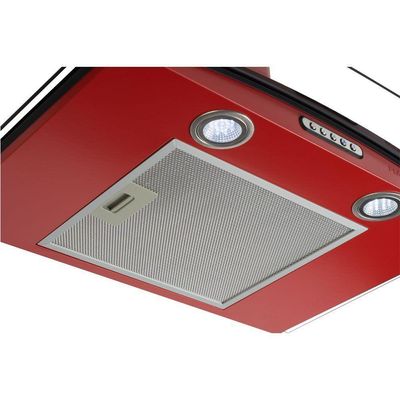 Coifa De Parede 90cm Vidro Curvo Slim Fogatti Vermelho 110V
