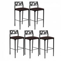 Kit 5 Banquetas Luiza Marrom gat Magazine