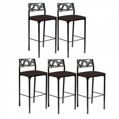 Kit 5 Banquetas Luiza Marrom gat Magazine