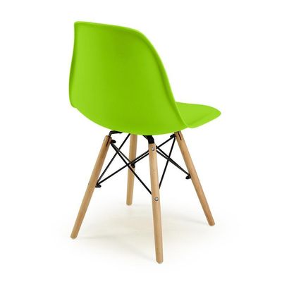 Conjunto 10 Cadeiras Charles Eames Eiffel Wood Base Madeira - Verde