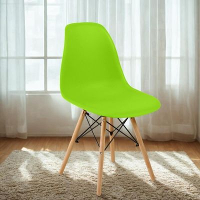 Conjunto 10 Cadeiras Charles Eames Eiffel Wood Base Madeira - Verde
