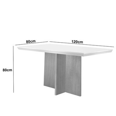 Mesa Para Sala De Jantar Olimpia 120cm Em Mdf E Vidro Grafite Imbuia Ripado Grafite