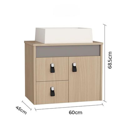 Gabinete Para Banheiro Tech 2g 60cm Suspenso Preto