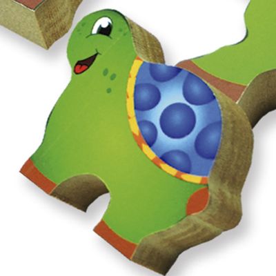 Quebra Cabeça Zoo Filhotes Madeira - Tartaruga - Colorido - 73700 - Maninho Artesanatos