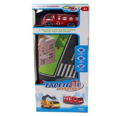 Tapete Infantil Divertido Pista Corrida Hot Whells Cidade Com Carrinho Tatame Educativo Quarto