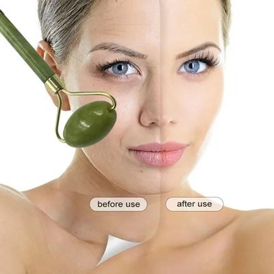 Rolo Massageador Facial Pedra Natural De Jade Anti Rugas