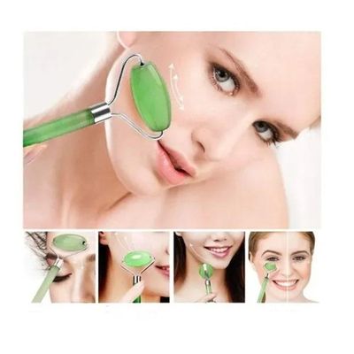 Rolo Massageador Facial Pedra Natural De Jade Anti Rugas