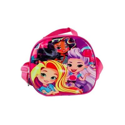 Kit Mochila Rodinhas Meninas Infantil Princesas Bolsa Escolar Estojo E Lancheira Térmica Rosa