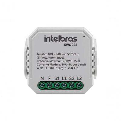 Interruptor Control Wi-fi Intelbras 2-2 Ews222 4850006