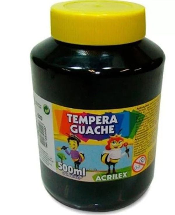 Tinta guache Preto 500 ml Acrilex