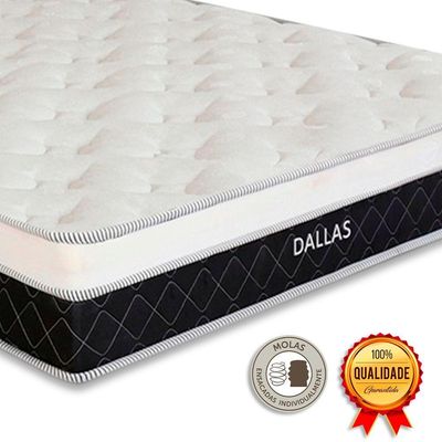 Cama Box Solteirão Bege Colchão Dallas Molas Vstore 96x188
