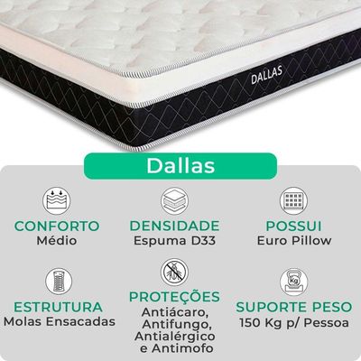 Cama Box Solteirão Bege Colchão Dallas Molas Vstore 96x188