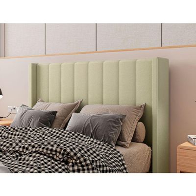 Cabeceira Estofada Queen 160 Cm Turquesa Corino Bege