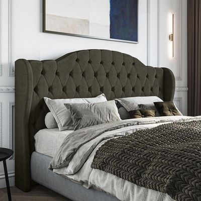Cabeceira Estofada Queen 160 Cm Cristal Veludo Marrom