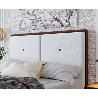 Cabeceira Estofada King 195 Cm Coral Corino Branco
